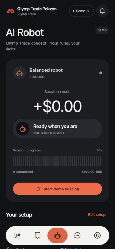OlymPokzen AI Robot screen